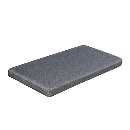 60x14 Inch Bay Window Seat Cushions Indoor Furniture Non Slip Washable Kitchen Dining Bench Cushion with Zipper, Dark Grey - color: Dark Grey, size: 60x14 Inch