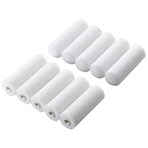 Foam Paint Roller,4" Sponge Mini Refill,High Density Foam Paint Roller Covers for Use on Finest Finishes Flat Surfaces,10-Pack - size: 4 inch Foam Covers