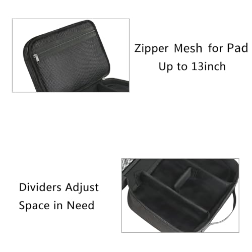 MATEIN Cable Organizer Bag, Large Travel Storage Bag Sturdy Tool Case with Handle for Phone Cord Electronics Accessories, Carrying Case for Tablet (Up to 12.9inch), Powerbank, Hard Drive, Black - color: Antique Black, size: Large