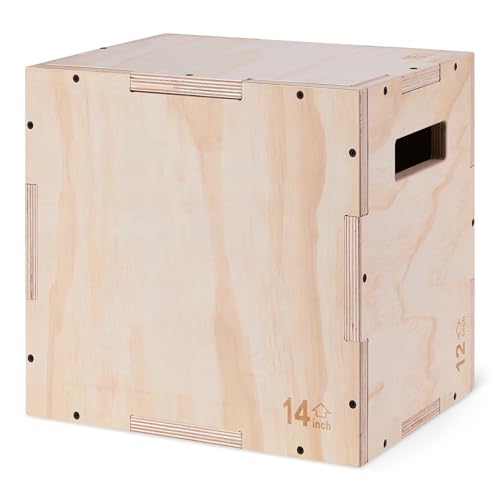 Amazon Basics Plyometric Jump Box, Plyo Box Jumps for Home Gym - size: 14"x12"x16"