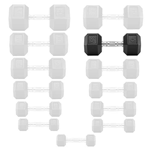 Philosophy Gym Rubber Coated Hex Dumbbell Hand Weights - style: 35 lb - Single
