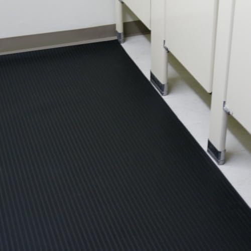 Rubber-Cal Composite-Rib Corrugated Rubber Mat, 1/8" x 4ft x 10ft Roll - size: 120"L x 48"W x 0.1"Th