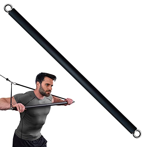 Non-Detachable LAT Pull Down Bar Cable Attachments for Gym, LAT Pulldown Attachments, Straight Bar, Resistance Band Bar for Weightlifting Workout - color: Long bar 2