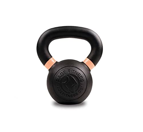 RAGE Fitness Powder Coated Kettlebells For Strength Training, (4 kg, 6kg, 8kg, 10kg, 12kg, 16kg, 20kg - SOLD INDIVIDUALLY), Conditioning and Crossfit Training, Pound and Kilogram Markings, Color Coded