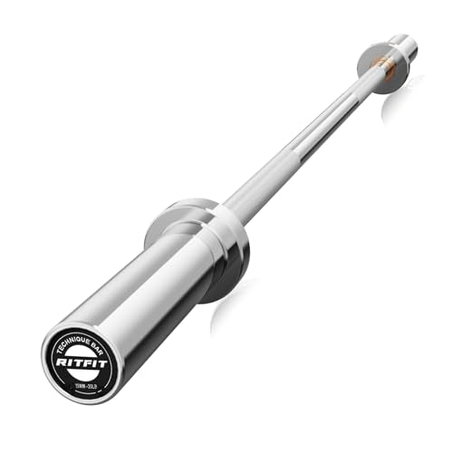 RITFIT Olympic Barbell 4ft/6ft - 2 Inch Weight Bar for Strength Training, Weightlifting, Squat, Deadlift, Bench Press, Curl, Overhead Press - 350lbs/500lbs Capacity - color: Silver, size: 4FT without Collar