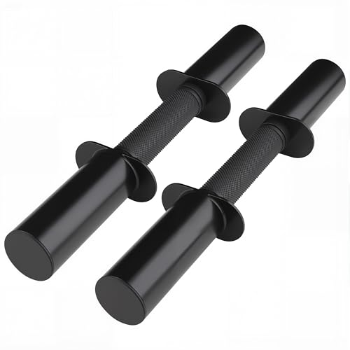 Pair of 16" Olympic Dumbbell Handles for 2-Inch Plates, Loadable Dumbbell Bars with Knurled Rubber Grips for Home Gym Strength Training