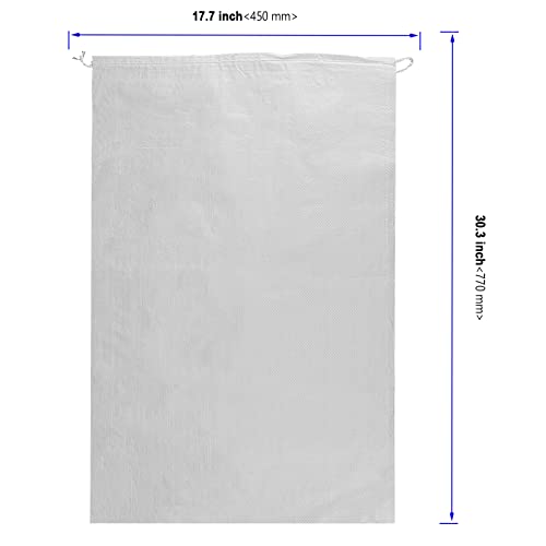 50 Pack 18x30 Inch Empty Sand Bags, White Woven Polypropylene Sandbags for Flood Control Emergency Situation Roadblock Building Construction - size: 50Pcs White 18x30 Inch