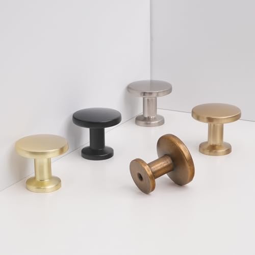 10 Pack Matte Black Kitchen Cabinet Hardware - Zinc Alloy Drawer Knobs and Handles - color: Matte Black, size: 1-1/4" Diameter（32mm）