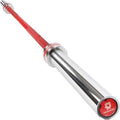 7ft Olympic Barbell 28mm 45lb – 500/700/1000LB Bar for Home Gym | Ceramic coated steel. Smooth spinning sleeves. Fits 2" plates. For snatch, clean and jerk, squats, deadlifts, bench press. - color: Silver-Red-500LBS