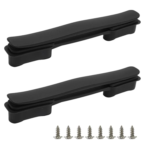 2Pcs Black Plastic Luggage Straps with Screws, Luggage Handle Replacement, Grip Carry Strap for Repair - color: Black