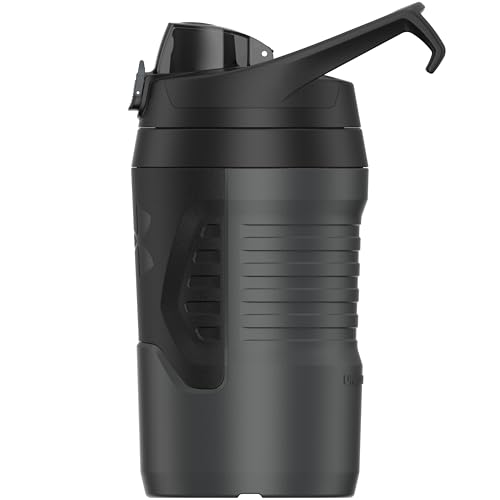 Under Armour 32 oz Insulated Water Bottles - Sports Water Jug with Fence Hook, Leak Resistant for Baseball, Football & More, 32 oz Insulated, Jet Grey/Black - color: Jet Grey/Black, size: 32 Ounces