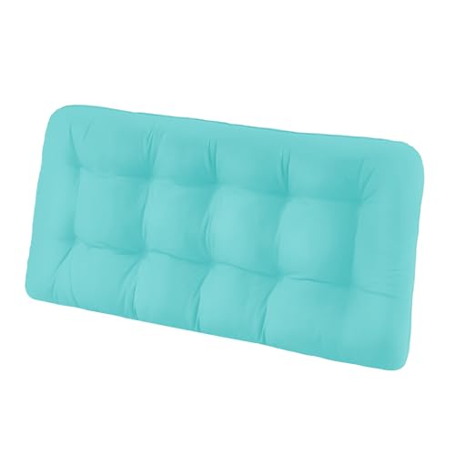 Tufted Bench Cushions for Outdoor Furniture, 44" x 19" Porch Swing Cushions Filled with Foam, Overstuffed Patio Cushions for Bench Loveseat with 2-3 Seats,Thick and Water Resistant, Teal - color: Teal, size: 44" x 19" x 5"