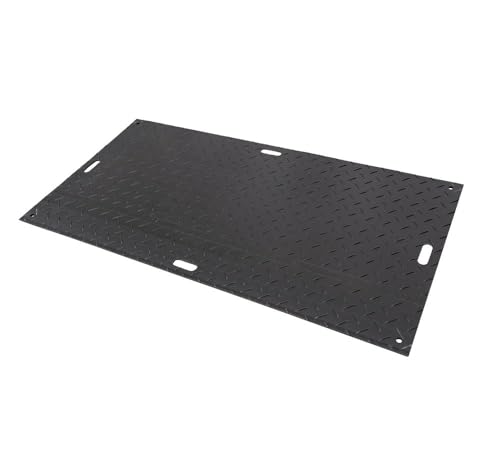 Mytee Products 12 Pcs Ground Protection Mats - Black, 3' x 8', Heavy Equipment Mats w/ 22 Pcs Single Connectors - color: Black, size: 12 - Pack