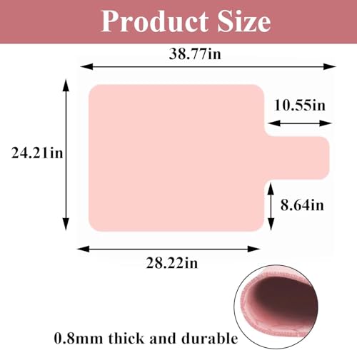 QCWN Non-Slip Pilates Reformer Mat Cover, 39" x 24" Pilates Machine Towel with Headrest Cutout, 0.8mm Sweat-Wicking Micro-Suede Foldable Mat for Female Pilates Enthusiast Exercise Matfor Pilate Training Yoga - color: Pink