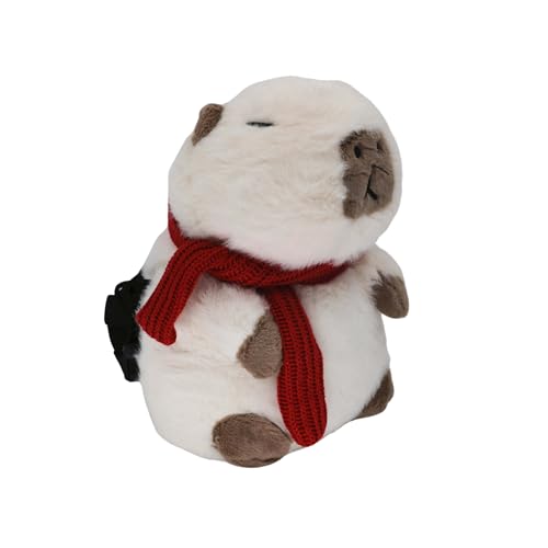 Rock Climbing Chalk Bag – Cute Plush Chalk Bag for Bouldering, Gym, Indoor & Outdoor Climbing – Drawstring Closure, Adjustable Waist Belt – Fun Character Design for Climbers - color: Capybara Scarf