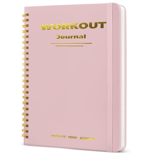 Guirnd Undated Fitness Workout Journal for Men & Women, A5(8.5" x 6.7") Fitness Journal Workout Planner, Workout Log Book Planner for Tracking, Motivating, and Achieving Your Fitness Goals - Pink - color: Pink