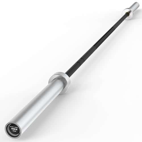 HANDBODE Olympic Barbell 6.5 ft/7 ft, 2 Inch Straight Womens Bars, 35 lb/45 lb Weight Bar, 1000 lb High-Capacity, for Weightlifting, Bench Press, Deadlift, Squat, Home Gym Strength Training - color: 6.5 ft Barbell 35 lb, 1000 lb, Black & Matte Silver