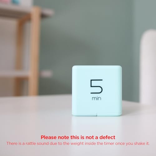 mooas Cube Timer (Mint), Flip Timer Productivity Timer, Time Management, Block Timer Kids Cube Timer Kitchen Timer Desk Timer for Studying Workout Classroom 1, 3, 5, 10 min Timer Setting - color: Mint