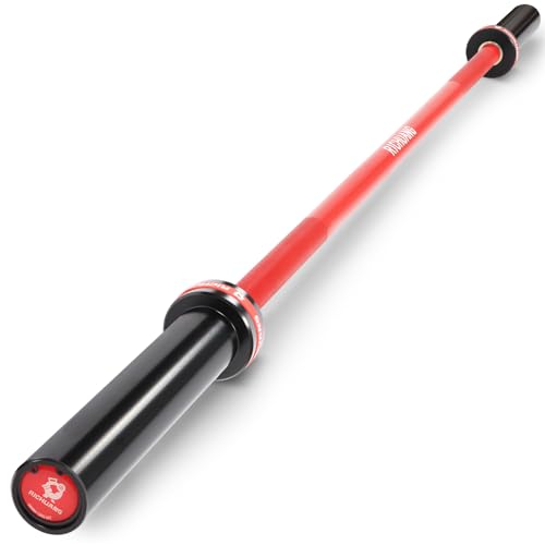 Ceramic Olympic Barbell 4/5/6FT – Short 2" Bar for Home Gym | Alloy/A3/45 steel. 400-500LB. 28mm knurled grip. Brass bushings. Squat, bench, deadlift, hip thrust. Fits standard plates. - color: Red, size: 5FT-500LBS