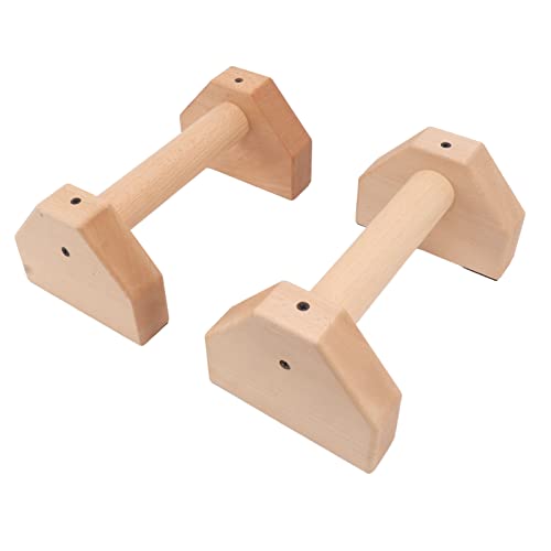 2pcs Wooden Push Up Handles, Anti Slip Pushup Bar with Silicone Pads, Joint Friendly Parallettes for Calisthenics Handstand and Floor Workouts for Men Women - size: 30cm / 11.8in