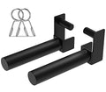 Balelinko Extended 9" Olympic Weight Plate Holder, Weight Plate Storage, Attachment for for 2"x2" Tube Power Cage with 1" Hole, 1 Pair, Bonus a Pair of 2" Spring Clip Collars Rings