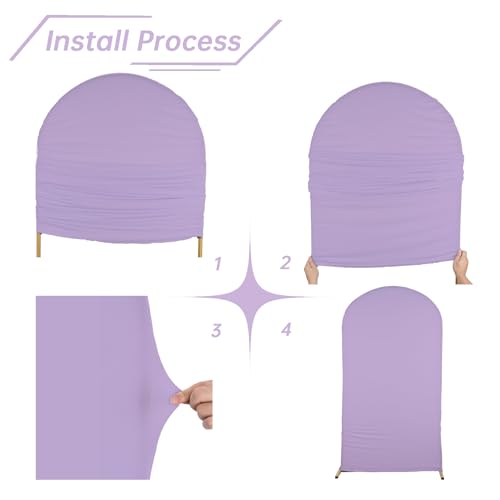 bricia Wedding Arch Backdrop Stand Cover, 5FT Double Sided Stretchy Arch Cover Fitted Wedding Birthday Party Banquet Decoration (Lavender 60''Lx25.2''W) - color: Lavender, size: 5FT