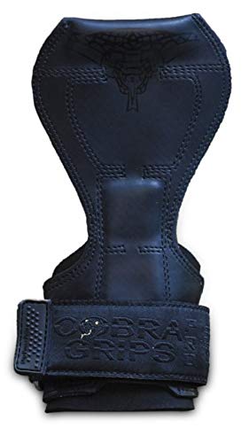 Cobra Grips Weight Lifting Gloves with Adjustable Neoprene Padded Wrist Wraps - Heavy Duty Alternative to Power Lifting Hooks for Deadlifts - color: FIT JET Black Rubber, size: 4.25 - 7.0"