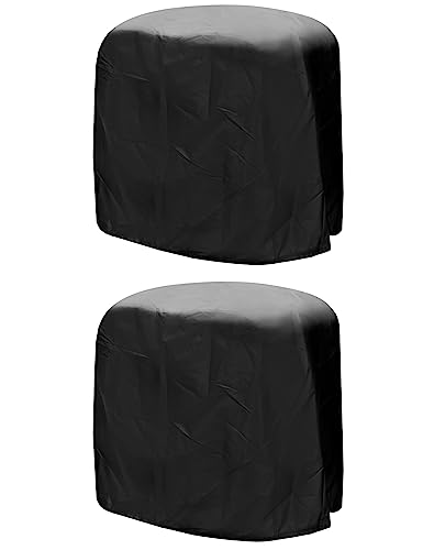 QWORK Dustproof Miter Saw Cover, 2 Pack Waterproof Covers, 210D Oxford Cloth with Bottom Drawcord Fits Most Miter Saws, Planers, Machine Tools, Black