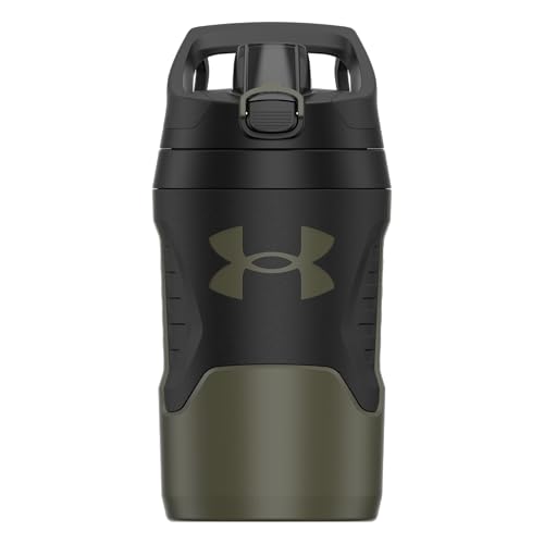 Under Armour 32 oz Insulated Water Bottles - Sports Water Jug with Fence Hook, Leak Resistant for Baseball, Football & More, 32 oz Insulated, Marine OD Green - color: Marine OD Green, size: 32 Ounces