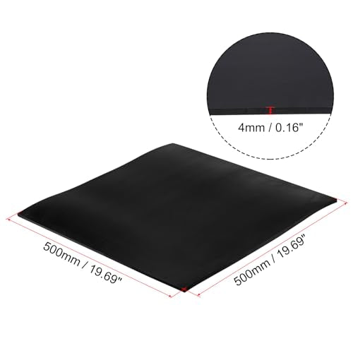 PATIKIL Shock Absorbing Mat, 1 Pcs Rubber Anti Vibration Pads 20" x 20" x 0.16" for HAVC Washing Dryer Air Conditioner Garage Floors Car, Black