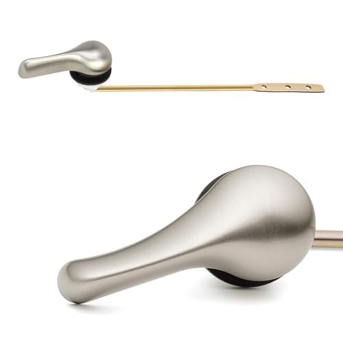 Lydia's Deal Toilet Handle Replacement Kit, Adjustable Front Mount Toilet Tank Flush Lever with Lock Nut, Fits Most Front-Mount Standard Toilets, Easy DIY Install, Toilet Repair Kit (Brushed Nickel) - color: Brushed Nickel