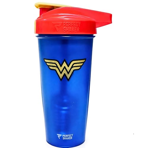 PerfectShaker ACTIV DC Comics & Justice League Series Protein Shaker | Leak-Proof, BPA-Free, Shatter-Resistant | ActionRod Mixing Technology for Smooth Blends | Gym & Sports - Wonder Woman - 828ml - color: Wonder Woman