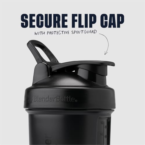BlenderBottle Shaker Bottle with Pill Organizer and Storage for Protein Powder, Classic V2 ProStak System, 22-Ounce, Midnight Black - color: Midnight Black