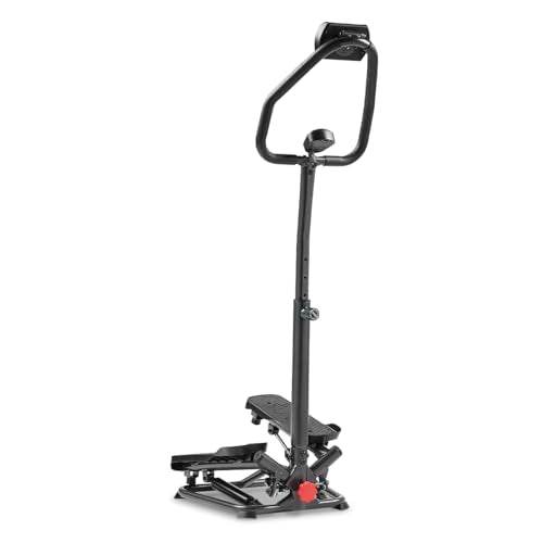 Sunny Health & Fitness Smart Stair Stepper Machine for Home Workouts with Handlebar, Resistance Bands, Bluetooth & SunnyFit App, Space-Saving Low-Impact Cardio Stepper