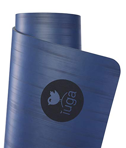 IUGA Pro Yoga Mat Non Slip Pilates Mat Anti-tear Eco Friendly Hot Yoga Mat with SGS Certified Material Free Carrying Strap Included - color: Dark Blue-N