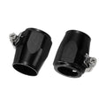 HARFINGTON 2pcs 14AN Hose Finisher Clamp Aluminium Hex Car Hose Finisher Flexible Pipe Clamps with Screw Band for Fuel Gas Oil Air Water Tube, Black - color: Black, size: 14AN