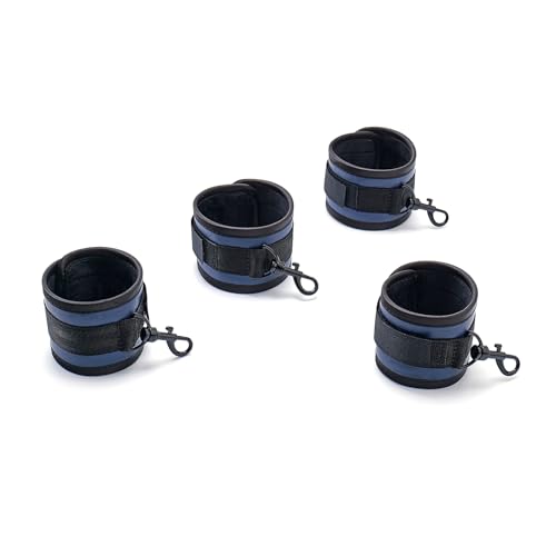 3 in 1 Heavy Duty Stainless Steel Expandable Spreader Bar with 4pcs PU Blue Adjustable Straps,Workout Bar for Home Gym Training Bar,Portable Detachable Pilates Kit - style: Black+PU Blue Kit