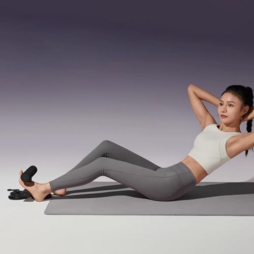 Sit-up Assistant Bar with Resistance Band, Adjustable Abdominal Core Training Sit Up Foot Holder with 2 Strong Suction Cups, Sit-Ups & Core Exercises, Sit Up Bar for Ab Workouts Home Gym - color: Black