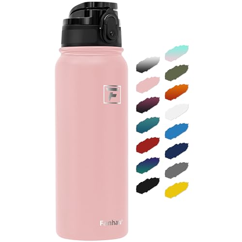Fanhaw 20 oz Insulated Stainless Steel Water Bottle with Anti-Dust Chug Lid, Leakproof Vacuum Metal Everyday Use Bottle for Kids, Teens & Adults, Back to School Essentials (Pink) - color: Pink, style: 20 Ounces