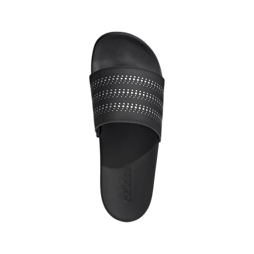 adidas Women's Adilette Comfort Slides - color: Black/Silver Metallic/Black, size: 19 Women/18 Men