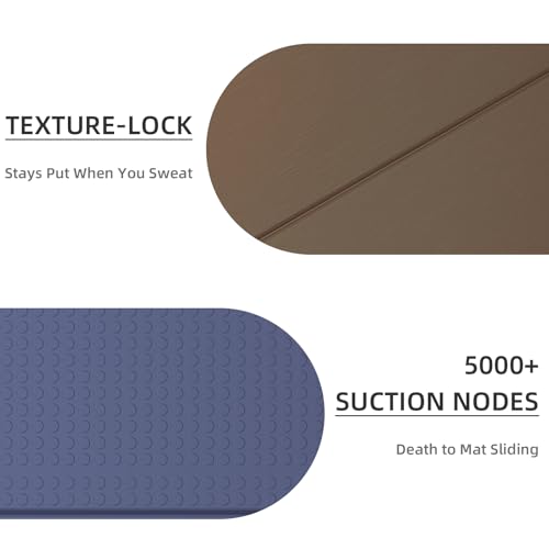 LVME Foldable Yoga Mat, 71"x24"x1/3" Thick, Non Slip Exercise Mat | SGS Certified POE, Fitness Travel Mat, Easy To Store, Foldable for Exercise, Yoga, Pilates, Home Workouts - color: Champagne + Grape