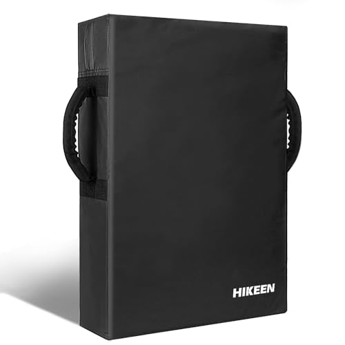 Hikeen Football Blocking Pad Training Equipment Denser Softer Foam Kick Pads for Football, Basketball, Hockey, Lacrosse Tackle Dummy - 24"x16" Kick Shield Pad with Handles (1PCS) - style: 1PCS 32"x20" Blocking Pad