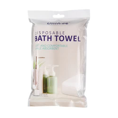 Unifree Disposable Bath Towels 丨Camping Towel I Gym Towel I Barber Towel 20 Count, Individually Packed, Large Size 27.5 by 55 inches (27.5“x55”) - size: 27.5“x55”