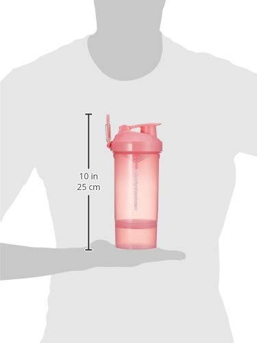 Smartshake O2GO ONE Plastic Protein Shaker Bottle 800 ml | 27 oz - Leakproof Screw-on Lid - BPA Free – Unisex - Light Pink - color: Light Pink