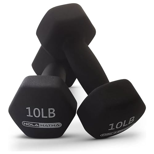 HolaHatha 1, 2 and 3 lb Neoprene Dumbbell Strength Training Weight Set with Rack - color: Blues, size: 76 LB