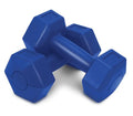 RBX Vinyl Coated Hand Weight Dumbbell Set - Hex Shaped, Roll Free for Body Building/Sculpting/Strength Training Exercise, (Set of 2) - color: Blue, size: 2lb