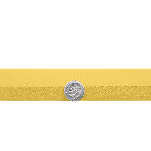 Flooring Inc's Puzzle Exercise Mats, EVA Foam Interlocking Floor Mats for Protective, Cushioned Workout Flooring for Home and Gym Equipment, Multiple Sizes & Colors - color: Yellow, size: 1/2" Thick