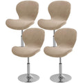 Gollense Bar Stool Covers with Backs, Set of 4 Stretch Jacquard Barstool Seat Covers, Washable Swivel Pub Counter Height Chair Slipcover Protector for Home Kitchen Cafe (Velvet-Camel) - color: Velvet-camel