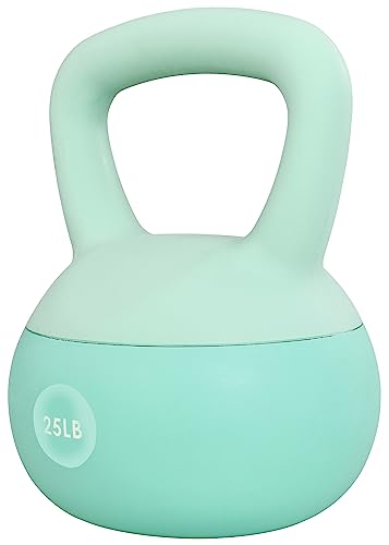 Signature Fitness Soft Kettlebells - Sea and Iron Sand Filled Weights for Women and Men - Color Coded Soft Vinyl Kettlebells, Multiple Sizes - style: E. 25-Pound