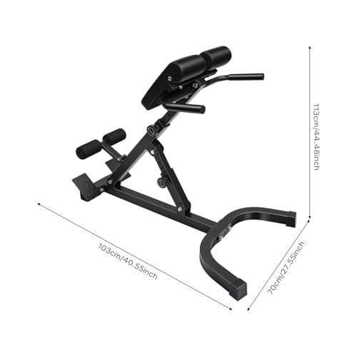 Back Extension Bench, 330 Lbs Weight Capacity, Back Exercise Equipment, Roman Chair Back Extension, Foldable Workout Bench Machine for Home